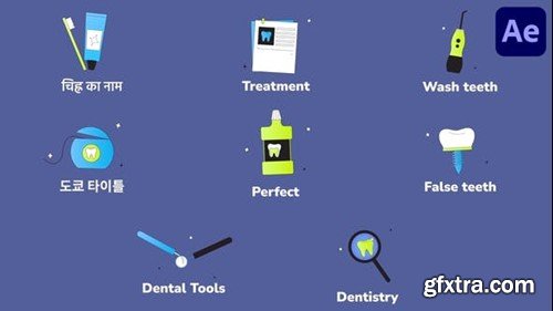 Videohive Dental Care Icons And Titles for After Effects 53965018