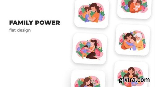 Videohive Family power - Flat Design 53930237