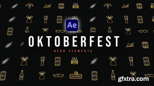 Videohive Oktoberfest Neon Icons 53953445