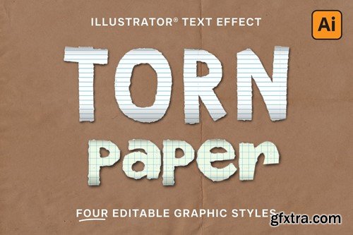 Torn Paper Text Styles for Illustrator 8U9RN98