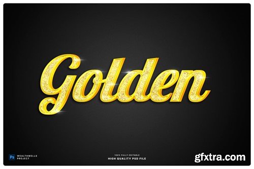 Glitter Gold 3D Text Effect CN822RX