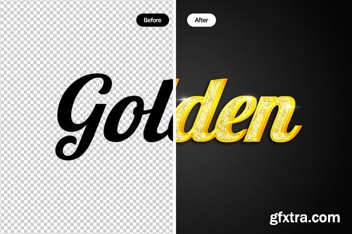 Glitter Gold 3D Text Effect CN822RX