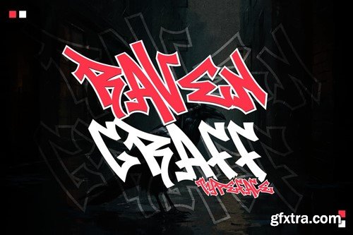 Raven Graff - Outlined Monoline Graffiti Font XMRFDER