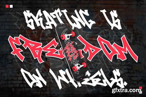 Raven Graff - Outlined Monoline Graffiti Font XMRFDER