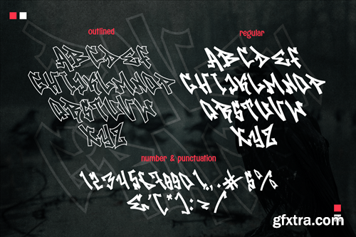 Raven Graff - Outlined Monoline Graffiti Font XMRFDER