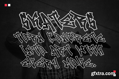 Raven Graff - Outlined Monoline Graffiti Font XMRFDER