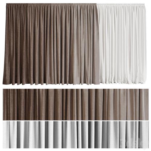 Curtain in four shades with tulle