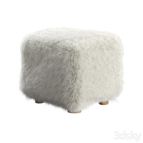 Bozzi Mongolian Sheepskin Ottoman Cb2