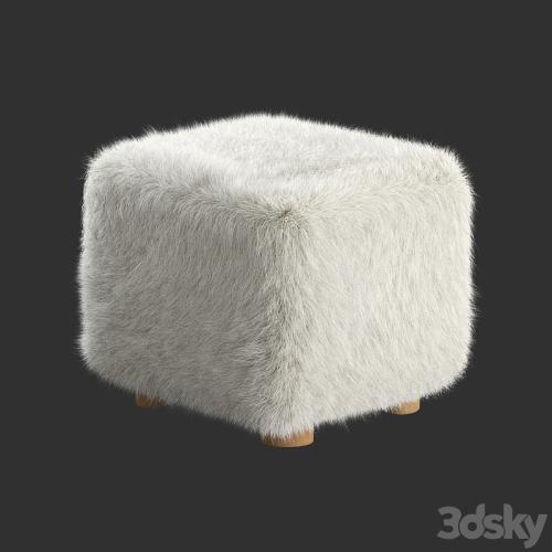 Bozzi Mongolian Sheepskin Ottoman Cb2