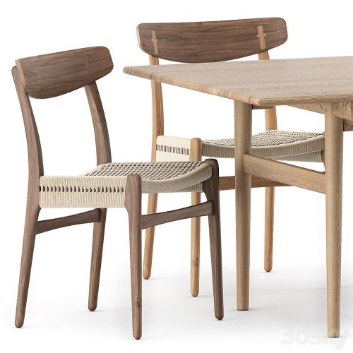 CH327 DINING TABLE, CH23 CHAIR by Carl Hansen & Son