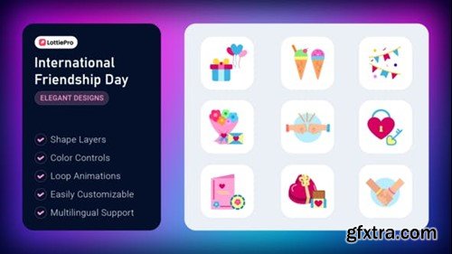 Videohive International Friendship Day Animated Icons 53986326