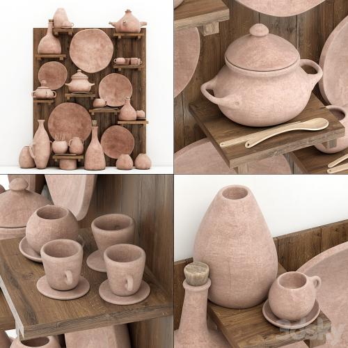 Dishes clat rack n10 / Clay crockery rack