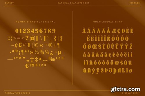 Barnola Classy Vintage Font GRN97W8