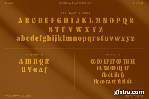 Barnola Classy Vintage Font GRN97W8