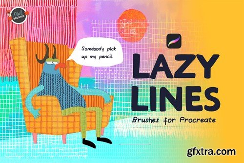 Lazy Lines Procreate Texture Pack H3TX77T