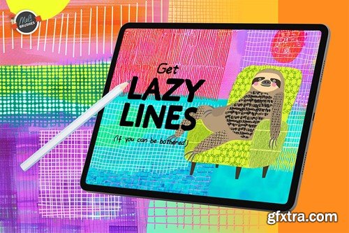 Lazy Lines Procreate Texture Pack H3TX77T