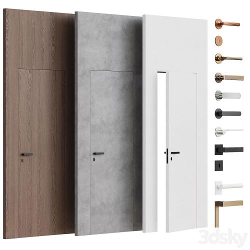 Flush-mounted doors with fittings