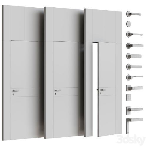 Flush-mounted doors with fittings