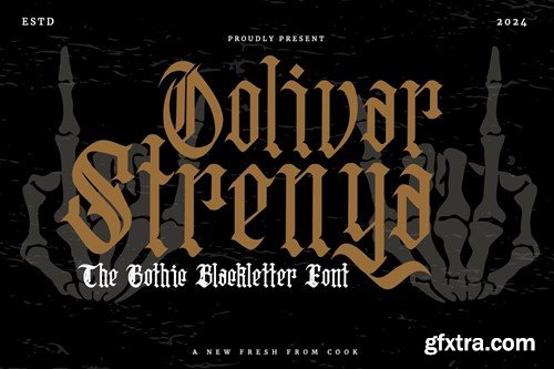 Oolivar Strenya - Gothic Blackletter Font CEREEKC