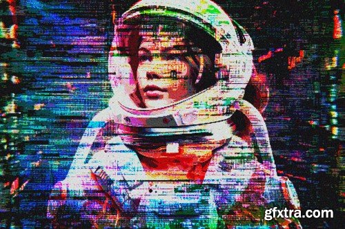 Glitch Pixels Screen Photo Effect Q5FBDYX