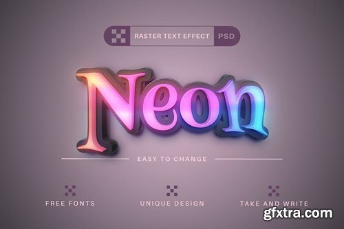 Neon Light - Editable Text Effect, Font Style 7NKUTBC