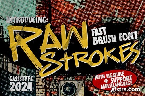 Raw Strokes - Fast Brush Font TP5U8X8