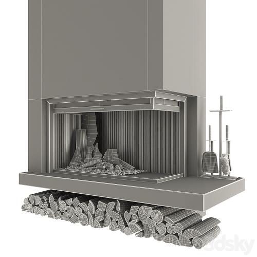 Corner fireplace