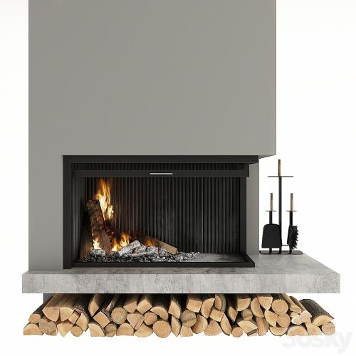 Corner fireplace