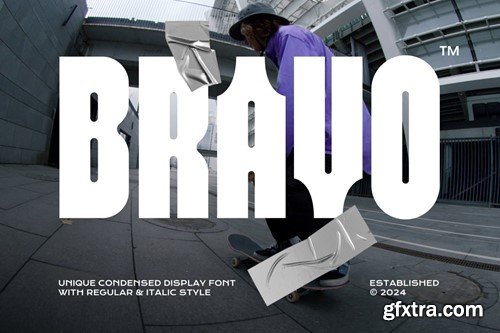 Bravo - Unique Condensed Display Font 37ENNZH