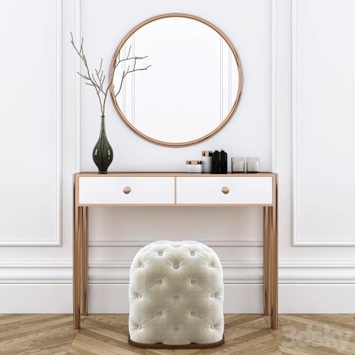 Dressing table with pouf