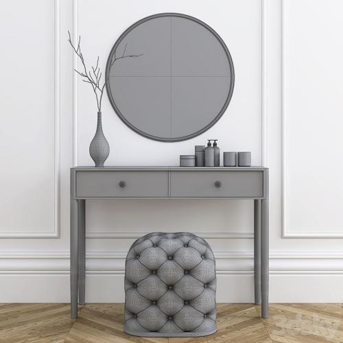 Dressing table with pouf