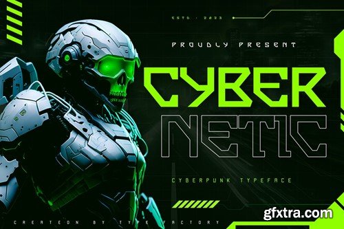 Cybernetic - Cyberpunk Typeface MZYUWYK