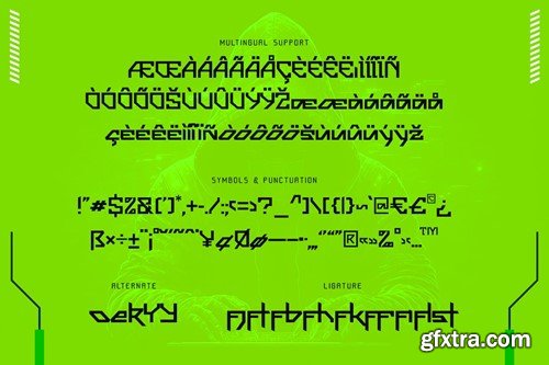 Cybernetic - Cyberpunk Typeface MZYUWYK