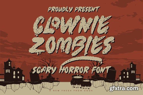 Clownie Zombies - Scary Horror Font KYYJ25L