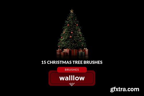 Christmas tree photoshop brushes clipart PM79NHW