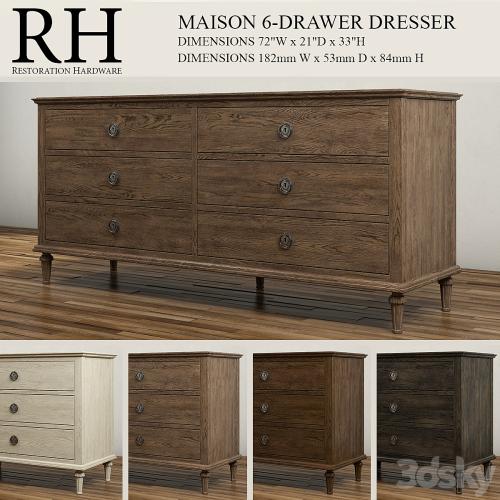 MAISON 6-DRAWER DRESSER