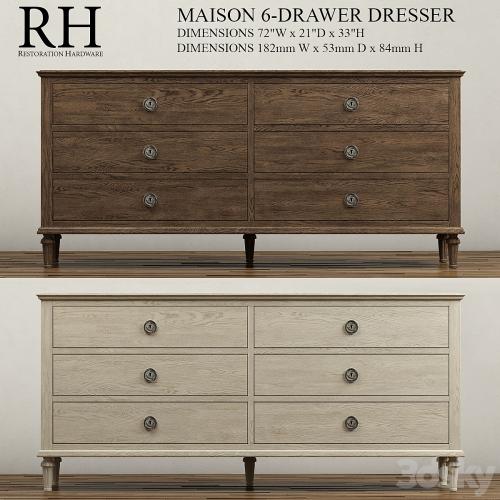 MAISON 6-DRAWER DRESSER