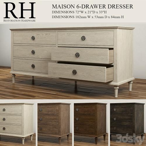 MAISON 6-DRAWER DRESSER