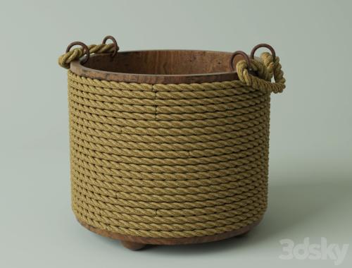 Bucket with ropes