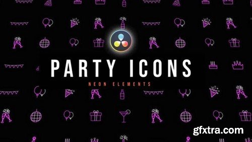 Videohive Party Neon Icons 54056103