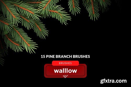 Christmas tree branches photoshop brushes LFM6FVN