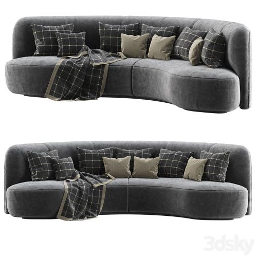 Annabel velor round sofa VS09 / Semicircular modern velor sofa