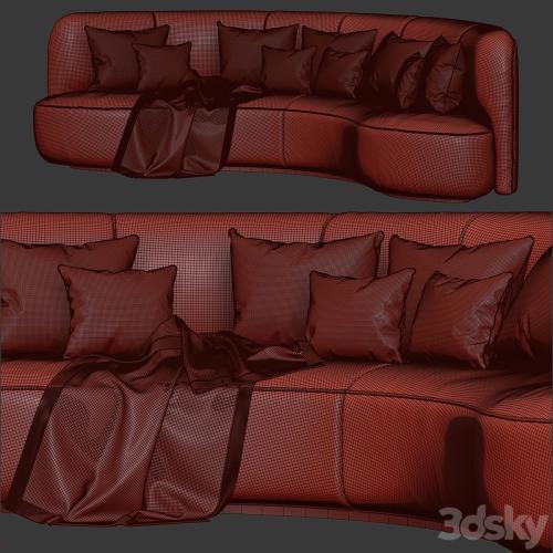 Annabel velor round sofa VS09 / Semicircular modern velor sofa