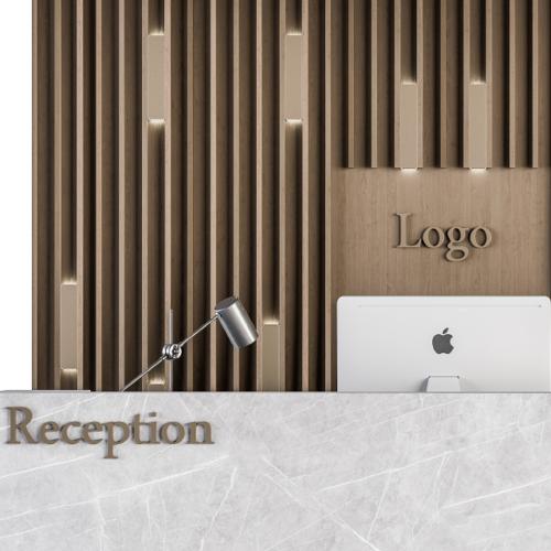 Reception Desk and Wall Decoration - Set 10