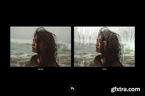 Rainy Glass Overlays - Photo Effect F48MJHE