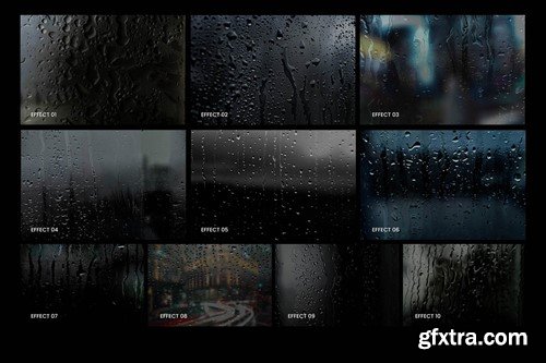 Rainy Glass Overlays - Photo Effect F48MJHE