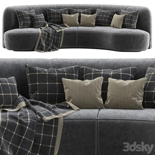 Annabel velor round sofa VS09 / Semicircular modern velor sofa