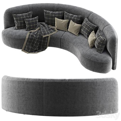 Annabel velor round sofa VS09 / Semicircular modern velor sofa