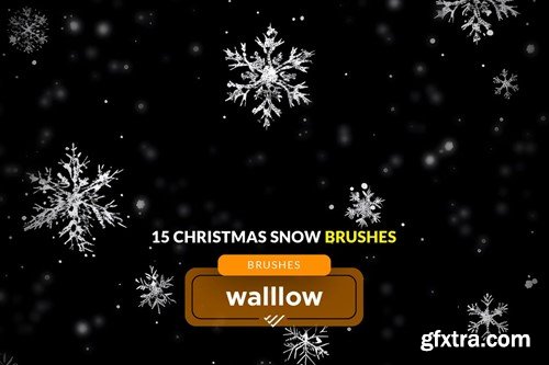 Snow flakes photoshop brushes, Christmas brush set RQS337G