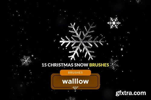 Snow flakes photoshop brushes, Christmas brush set RQS337G